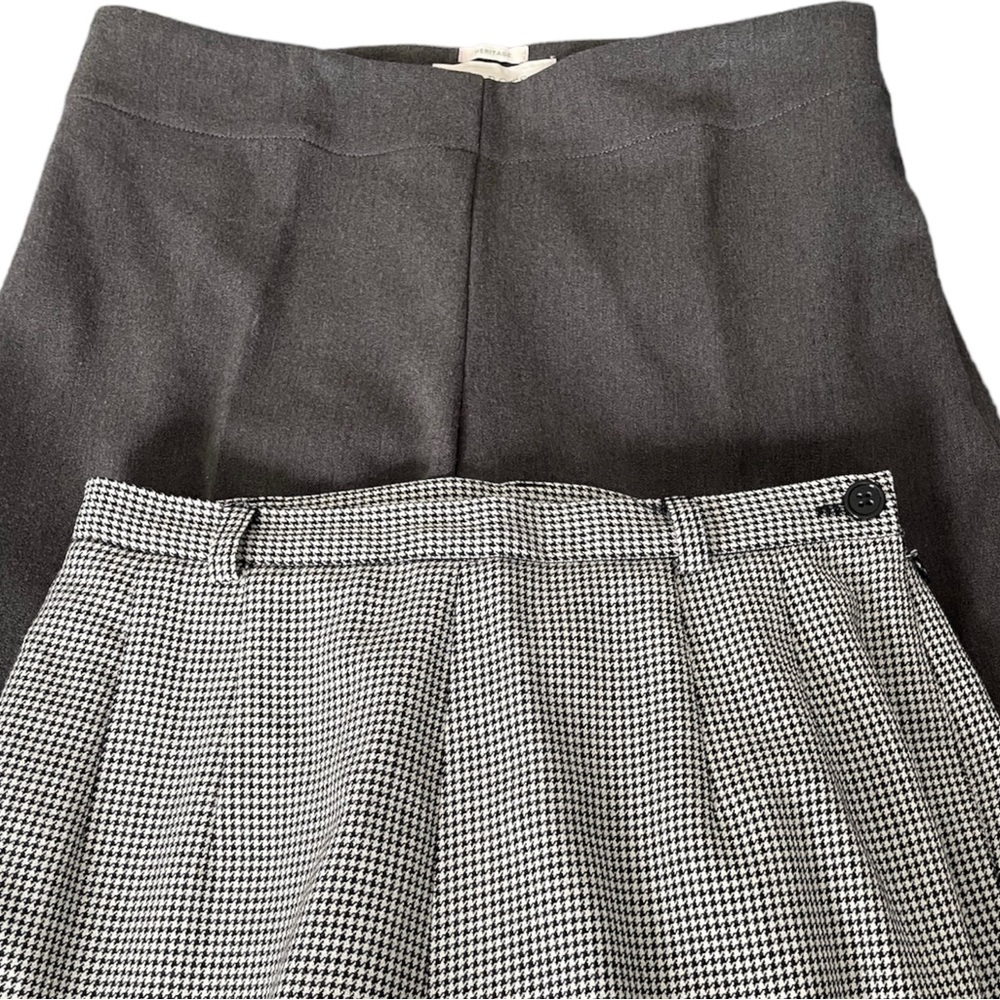 2/$25 Talbots gray & houndstooth dress pants trousers 2P EUC